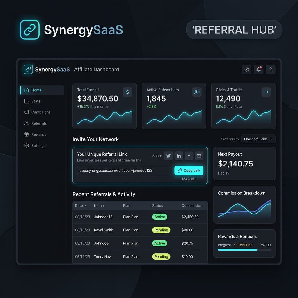 Referral dashboard